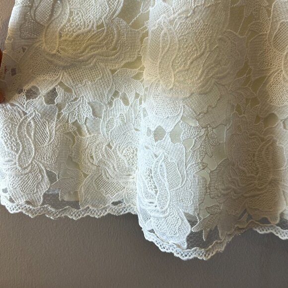 Women's 2 WHBM White Eyelet Sleeveless Dress Vneck Embroidered Lace - Picture 5 of 9